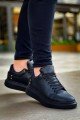 KB047 Erkek Günlük Bağcıklı Cilt Spor Sneaker Ayakkabı CST - Siyah – Kuback Erkek Ayakkabı