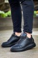 KB047 Erkek Günlük Bağcıklı Cilt Spor Sneaker Ayakkabı CST - Siyah – Kuback Erkek Ayakkabı