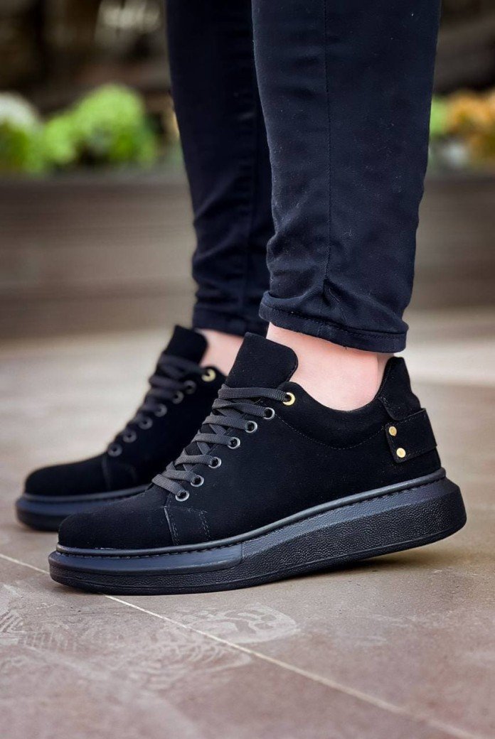 KB047 Erkek Günlük Bağcıklı Süet Spor Sneaker Ayakkabı SST - Siyah KB047 Erkek Günlük Bağcıklı Süet Spor Sneaker Ayakkabı SST - Siyah