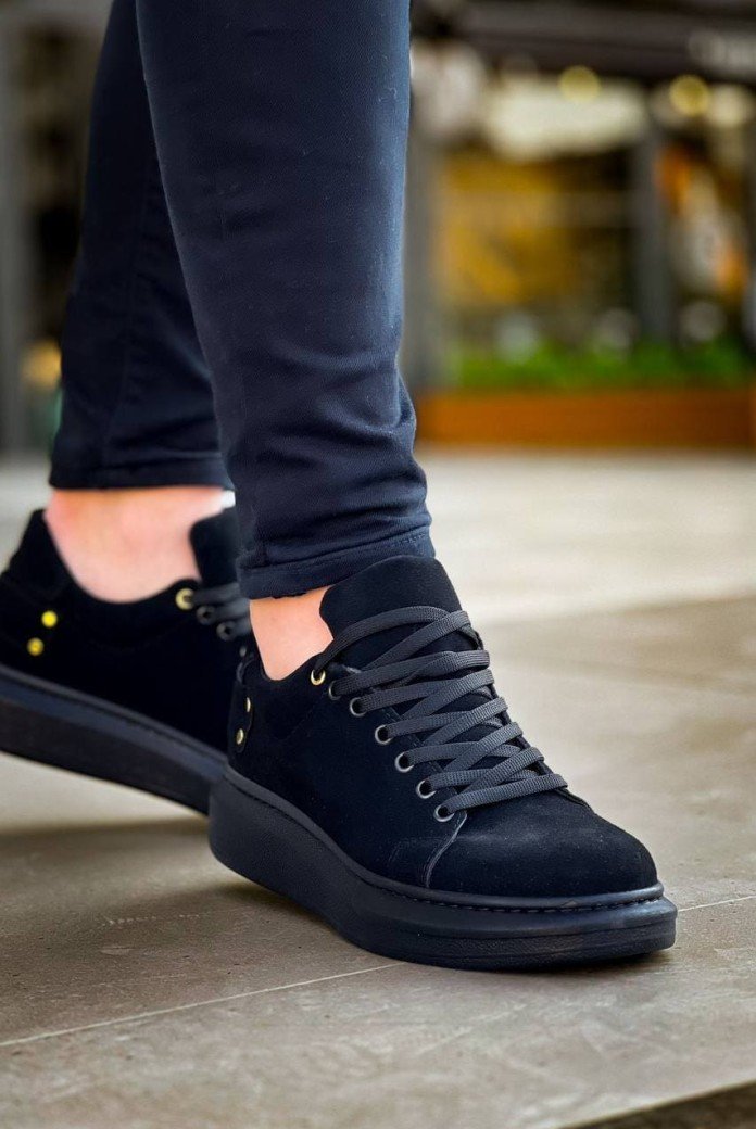 KB047 Erkek Günlük Bağcıklı Süet Spor Sneaker Ayakkabı SST - Siyah KB047 Erkek Günlük Bağcıklı Süet Spor Sneaker Ayakkabı SST - Siyah