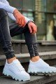 KB056 Erkek Günlük Bağcıklı Cilt Spor Sneaker Ayakkabı CBT - Beyaz – Kuback Erkek Ayakkabı