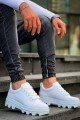 KB056 Erkek Günlük Bağcıklı Cilt Spor Sneaker Ayakkabı CBT - Beyaz – Kuback Erkek Ayakkabı