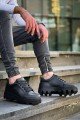 KB056 Erkek Günlük Bağcıklı Cilt Spor Sneaker Ayakkabı CST - Siyah – Kuback Erkek Ayakkabı