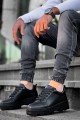 KB056 Erkek Günlük Bağcıklı Cilt Spor Sneaker Ayakkabı CST - Siyah – Kuback Erkek Ayakkabı
