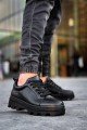 KB056 Erkek Günlük Bağcıklı Cilt Spor Sneaker Ayakkabı CST - Siyah – Kuback Erkek Ayakkabı
