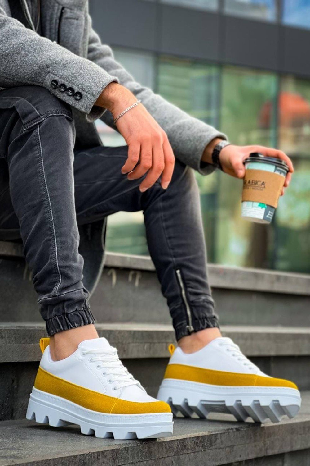 KB056 Erkek Günlük Bağcıklı Cilt Süet Spor Sneaker Ayakkabı CSBT - Beyaz/Sarı Erkek Ayakkabı KB056 Erkek Günlük Bağcıklı Cilt Süet Spor Sneaker Ayakkabı CSBT - Beyaz/Sarı – Kuback Erkek Ayakkabı