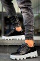 KB056 Erkek Günlük Bağcıklı Rugan Spor Sneaker Ayakkabı RBT - Siyah – Kuback Erkek Ayakkabı
