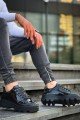 KB056 Erkek Günlük Bağcıklı Rugan Spor Sneaker Ayakkabı RST - Siyah – Kuback Erkek Ayakkabı