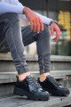 KB056 Erkek Günlük Bağcıklı Rugan Spor Sneaker Ayakkabı RST - Siyah – Kuback Erkek Ayakkabı