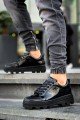 KB056 Erkek Günlük Bağcıklı Rugan Spor Sneaker Ayakkabı RST - Siyah – Kuback Erkek Ayakkabı