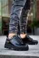 KB056 Erkek Günlük Bağcıklı Rugan Spor Sneaker Ayakkabı RST - Siyah – Kuback Erkek Ayakkabı