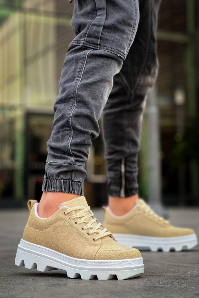 KB056 Erkek Günlük Bağcıklı Süet Spor Sneaker Ayakkabı SBT - Bej KB056 Erkek Günlük Bağcıklı Süet Spor Sneaker Ayakkabı SBT - Bej