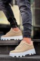KB056 Erkek Günlük Bağcıklı Süet Spor Sneaker Ayakkabı SBT - Bej – Kuback Erkek Ayakkabı