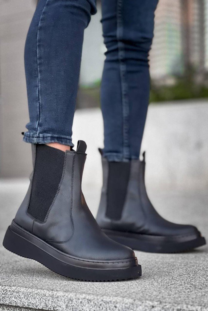 KB0992 Erkek Spor Günlük Bağcıksız Cilt Bot CST - Siyah KB0992 Erkek Spor Günlük Bağcıksız Cilt Bot CST - Siyah