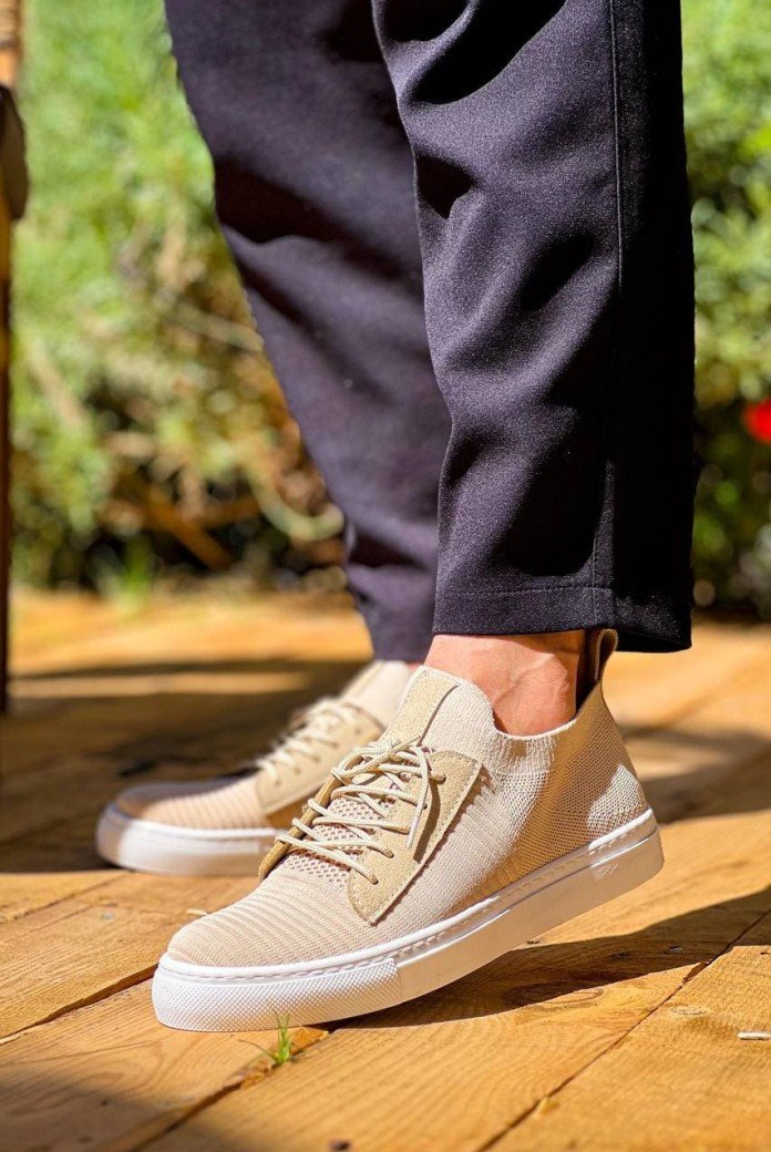 KB110 Erkek Günlük Bağcıklı Triko Spor Sneaker Ayakkabı TBT - Bej KB110 Erkek Günlük Bağcıklı Triko Spor Sneaker Ayakkabı TBT - Bej