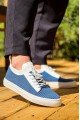 KB110 Erkek Günlük Bağcıklı Triko Spor Sneaker Ayakkabı TBT - Mavi