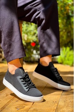 KB110 Erkek Günlük Bağcıklı Triko Spor Sneaker Ayakkabı TBT - Siyah KB110 Erkek Günlük Bağcıklı Triko Spor Sneaker Ayakkabı TBT - Siyah