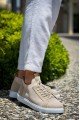 KB112 Erkek Günlük Bağcıklı Triko Spor Sneaker Ayakkabı TBT - Bej