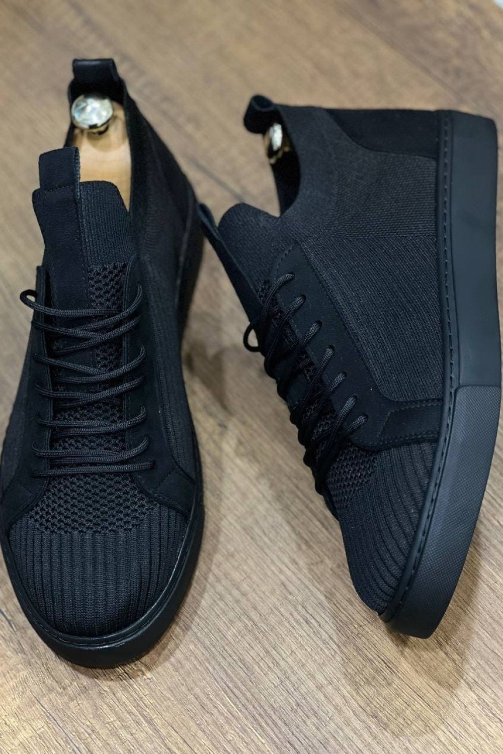 KB112 Erkek Günlük Bağcıklı Triko Spor Sneaker Ayakkabı TST - Siyah Erkek Ayakkabı KB112 Erkek Günlük Bağcıklı Triko Spor Sneaker Ayakkabı TST - Siyah – Kuback Erkek Ayakkabı