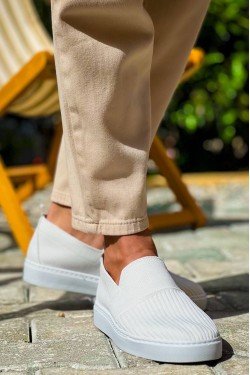 KB114 Erkek Günlük Bağcıksız Triko Spor Sneaker Ayakkabı TBT - Beyaz KB114 Erkek Günlük Bağcıksız Triko Spor Sneaker Ayakkabı TBT - Beyaz