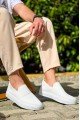 KB114 Erkek Günlük Bağcıksız Triko Spor Sneaker Ayakkabı TBT - Beyaz