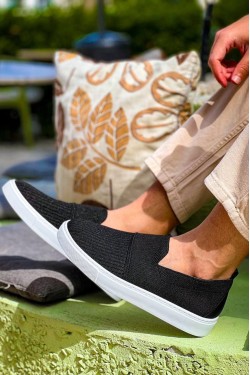 KB114 Erkek Günlük Bağcıksız Triko Spor Sneaker Ayakkabı TBT - Siyah KB114 Erkek Günlük Bağcıksız Triko Spor Sneaker Ayakkabı TBT - Siyah