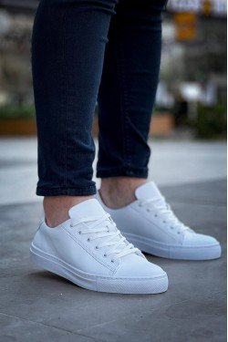 KB122 Erkek Günlük Bağcıklı Cilt Spor Sneaker Ayakkabı CBT - Beyaz KB122 Erkek Günlük Bağcıklı Cilt Spor Sneaker Ayakkabı CBT - Beyaz