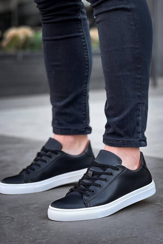 KB122 Erkek Günlük Bağcıklı Cilt Spor Sneaker Ayakkabı CBT - Siyah KB122 Erkek Günlük Bağcıklı Cilt Spor Sneaker Ayakkabı CBT - Siyah