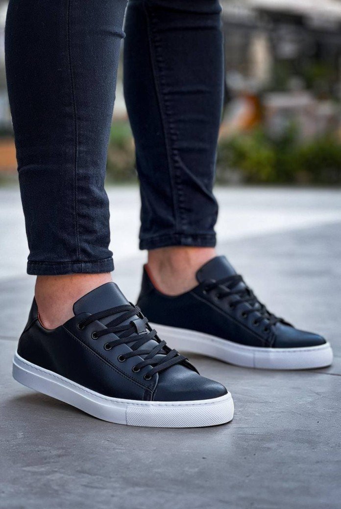 KB122 Erkek Günlük Bağcıklı Cilt Spor Sneaker Ayakkabı CBT - Siyah KB122 Erkek Günlük Bağcıklı Cilt Spor Sneaker Ayakkabı CBT - Siyah