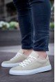 KB122 Erkek Günlük Bağcıklı Süet Spor Sneaker Ayakkabı SBT - Bej