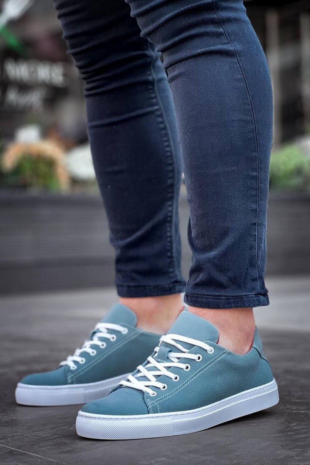 KB122 Erkek Günlük Bağcıklı Süet Spor Sneaker Ayakkabı SBT - Mavi – Kuback Erkek Ayakkabı