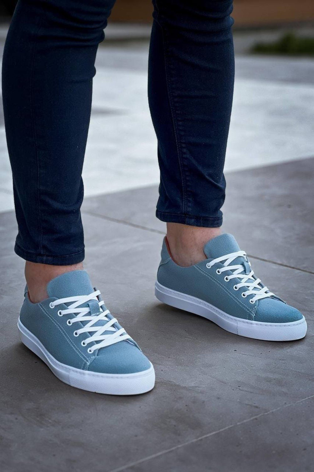 KB122 Erkek Günlük Bağcıklı Süet Spor Sneaker Ayakkabı SBT - Mavi – Kuback Erkek Ayakkabı