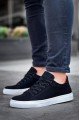 KB122 Erkek Günlük Bağcıklı Süet Spor Sneaker Ayakkabı SBT - Siyah