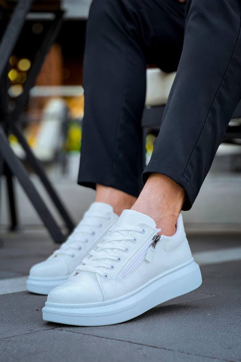 KB309 Erkek Günlük Bağcıklı Fermuarlı Croco Desenli Cilt Spor Sneaker Ayakkabı CBT - Beyaz Erkek Ayakkabı KB309 Erkek Günlük Bağcıklı Fermuarlı Croco Desenli Cilt Spor Sneaker Ayakkabı CBT - Beyaz – Kuback Erkek Ayakkabı