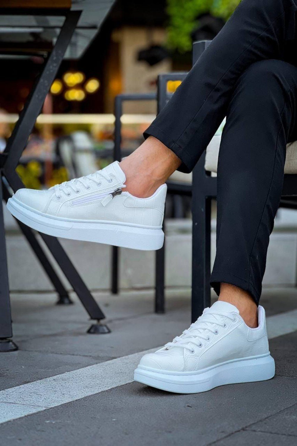 KB309 Erkek Günlük Bağcıklı Fermuarlı Croco Desenli Cilt Spor Sneaker Ayakkabı CBT - Beyaz Erkek Ayakkabı KB309 Erkek Günlük Bağcıklı Fermuarlı Croco Desenli Cilt Spor Sneaker Ayakkabı CBT - Beyaz – Kuback Erkek Ayakkabı