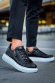 KB309 Erkek Günlük Bağcıklı Fermuarlı Croco Desenli Cilt Spor Sneaker Ayakkabı CBT - Siyah – Kuback Erkek Ayakkabı