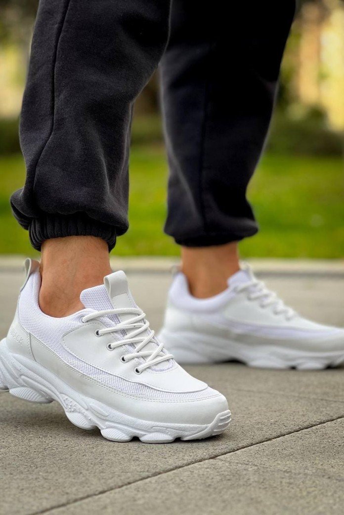 KB707 Erkek Günlük Bağcıklı Cilt Triko Spor Sneaker Ayakkabı CTBT - Beyaz KB707 Erkek Günlük Bağcıklı Cilt Triko Spor Sneaker Ayakkabı CTBT - Beyaz