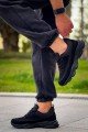 KB707 Erkek Günlük Bağcıklı Süet Triko Spor Sneaker Ayakkabı STST - Siyah – Kuback Erkek Ayakkabı