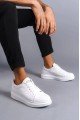 SLW151 Boost Erkek Günlük Bağcıklı Cilt Spor Sneaker Ayakkabı CBT - Beyaz
