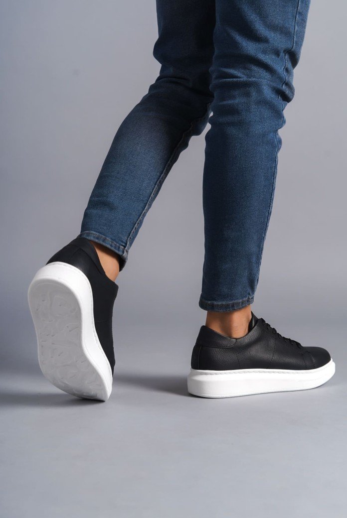 SLW151 Boost Erkek Günlük Bağcıklı Cilt Spor Sneaker Ayakkabı CBT - Siyah SLW151 Boost Erkek Günlük Bağcıklı Cilt Spor Sneaker Ayakkabı CBT - Siyah