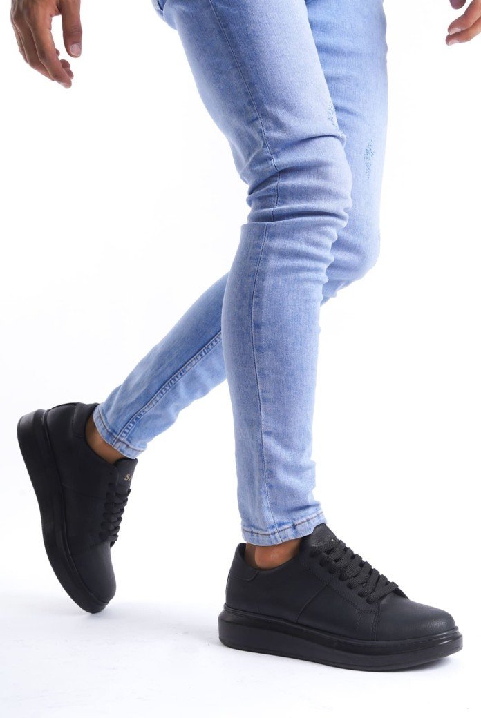 SLW151 Boost Erkek Günlük Bağcıklı Cilt Spor Sneaker Ayakkabı CST - Siyah SLW151 Boost Erkek Günlük Bağcıklı Cilt Spor Sneaker Ayakkabı CST - Siyah