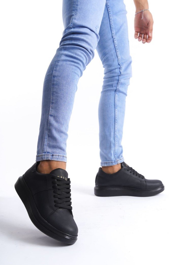 SLW151 Boost Erkek Günlük Bağcıklı Cilt Spor Sneaker Ayakkabı CST - Siyah SLW151 Boost Erkek Günlük Bağcıklı Cilt Spor Sneaker Ayakkabı CST - Siyah