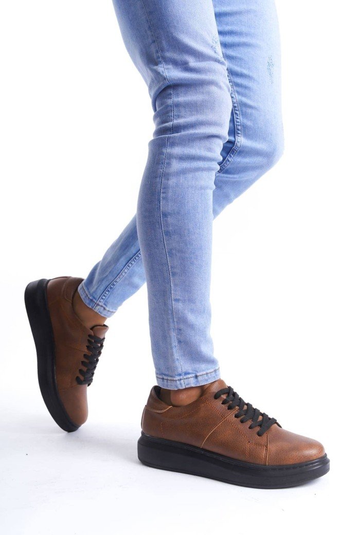 SLW151 Boost Erkek Günlük Bağcıklı Cilt Spor Sneaker Ayakkabı CST - Taba SLW151 Boost Erkek Günlük Bağcıklı Cilt Spor Sneaker Ayakkabı CST - Taba