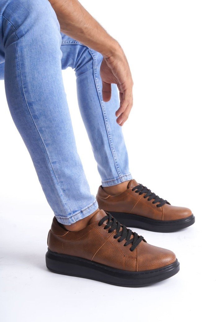 SLW151 Boost Erkek Günlük Bağcıklı Cilt Spor Sneaker Ayakkabı CST - Taba SLW151 Boost Erkek Günlük Bağcıklı Cilt Spor Sneaker Ayakkabı CST - Taba