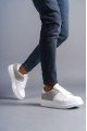 SLW151 Boost Erkek Günlük Bağcıklı Cilt Süet Spor Sneaker Ayakkabı CSBT - Beyaz/Gri