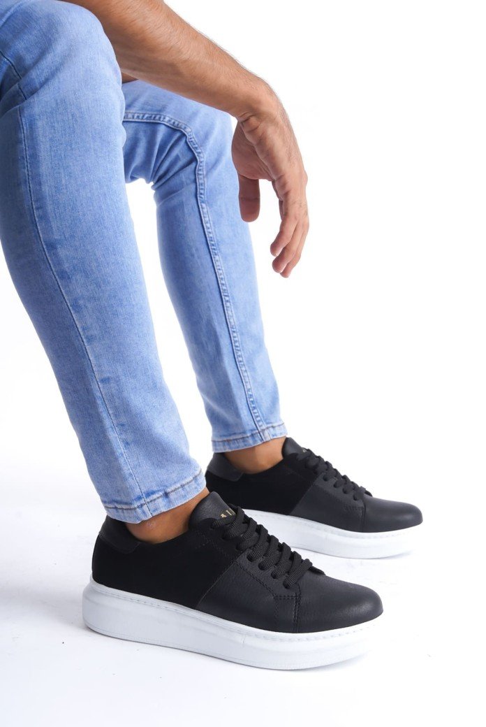 SLW151 Boost Erkek Günlük Bağcıklı Cilt Süet Spor Sneaker Ayakkabı CSBT - Siyah SLW151 Boost Erkek Günlük Bağcıklı Cilt Süet Spor Sneaker Ayakkabı CSBT - Siyah