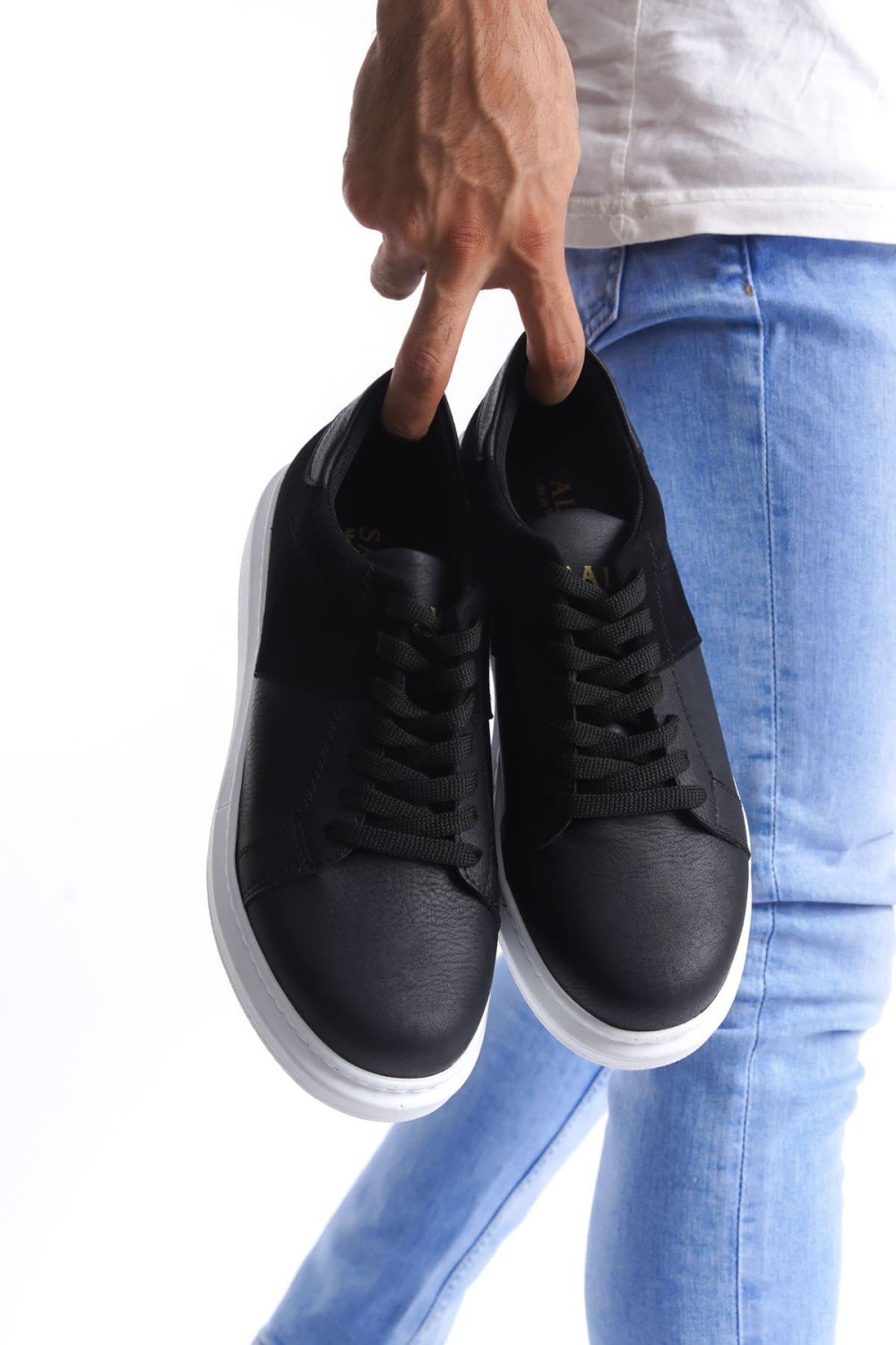 SLW151 Boost Erkek Günlük Bağcıklı Cilt Süet Spor Sneaker Ayakkabı CSBT - Siyah Erkek Ayakkabı SLW151 Boost Erkek Günlük Bağcıklı Cilt Süet Spor Sneaker Ayakkabı CSBT - Siyah – Salwo Erkek Ayakkabı