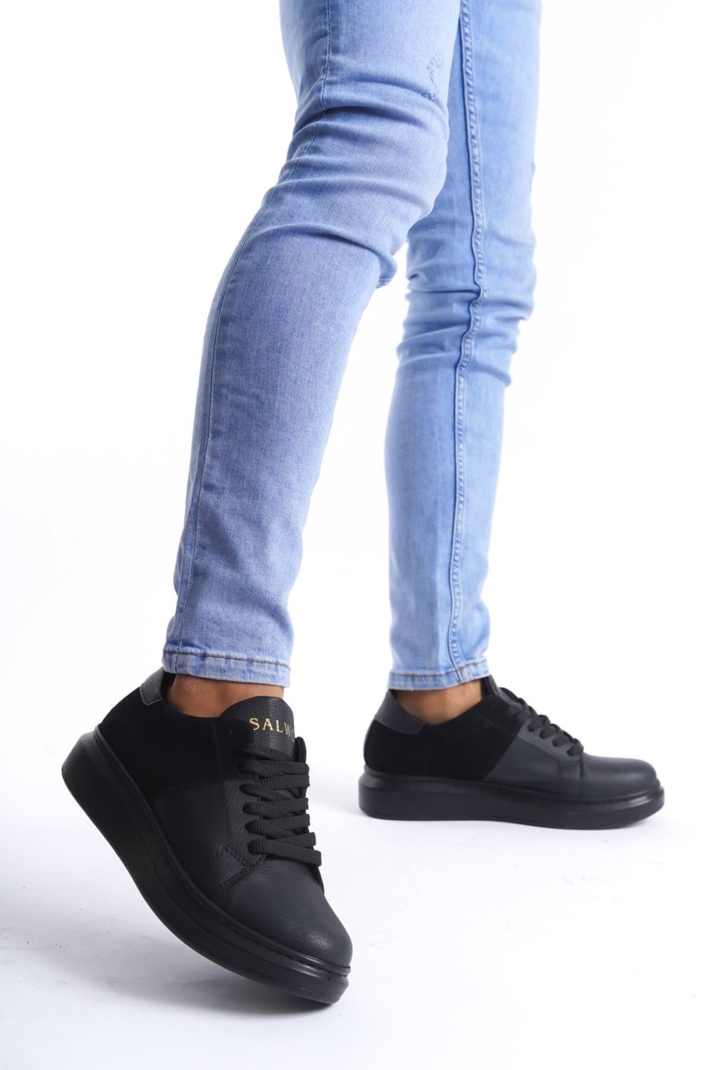 SLW151 Boost Erkek Günlük Bağcıklı Cilt Süet Spor Sneaker Ayakkabı CSST - Siyah Erkek Ayakkabı SLW151 Boost Erkek Günlük Bağcıklı Cilt Süet Spor Sneaker Ayakkabı CSST - Siyah – Salwo Erkek Ayakkabı