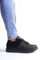 SLW151 Boost Erkek Günlük Bağcıklı Cilt Süet Spor Sneaker Ayakkabı CSST - Siyah Erkek Ayakkabı SLW151 Boost Erkek Günlük Bağcıklı Cilt Süet Spor Sneaker Ayakkabı CSST - Siyah – Salwo Erkek Ayakkabı