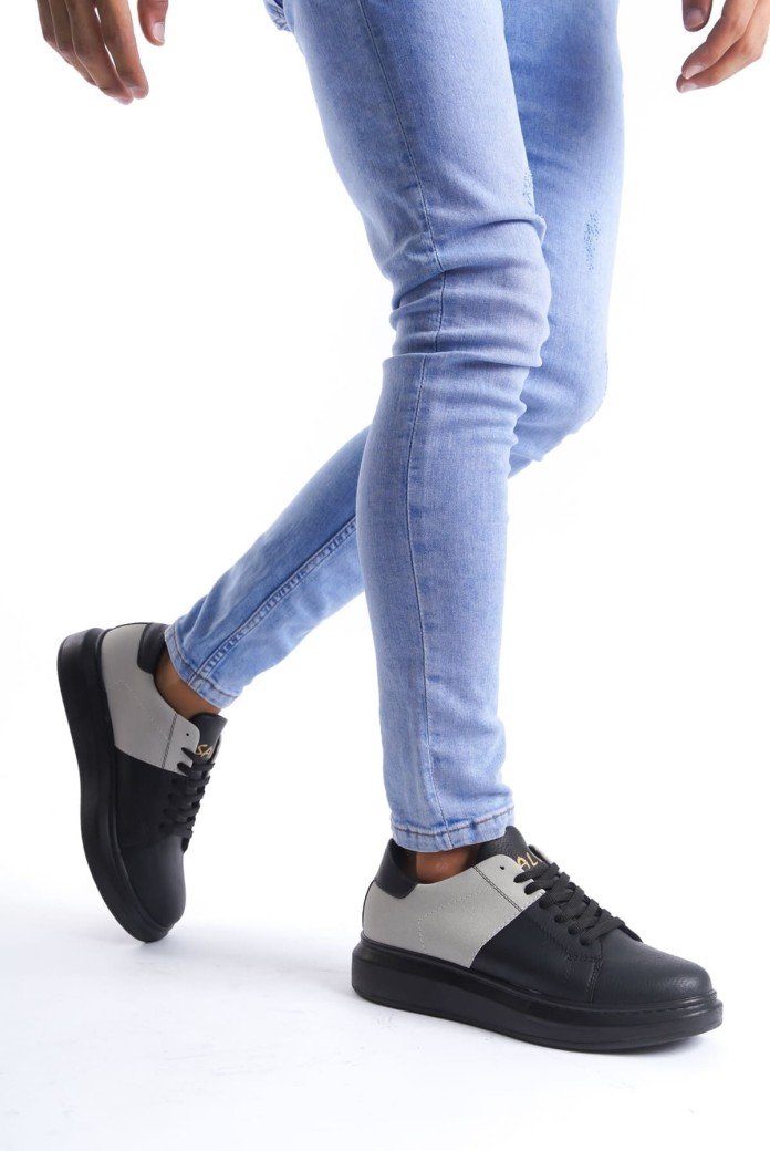 SLW151 Boost Erkek Günlük Bağcıklı Cilt Süet Spor Sneaker Ayakkabı CSST - Siyah/Gri SLW151 Boost Erkek Günlük Bağcıklı Cilt Süet Spor Sneaker Ayakkabı CSST - Siyah/Gri